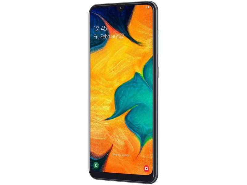 Smartphone Samsung Galaxy A30 64GB Preto 4G - 4GB RAM 6,4” Câm